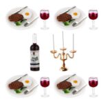 34-Piece Dollhouse Kitchen Miniature Food and Drink Set