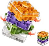 3D Rolling Ball Maze Cube, 4 Layer 2-in-1 Fidget Spinners Maze Cube