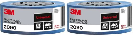 3M Professional Masking Tape 2090, Universal Surfaces, 48 mm x 50 m – UV stable, Water Resistant (£7.65 / £7.22 max S&S)