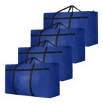 4-Pack 120L Large Moving Bags with Zip – Blue