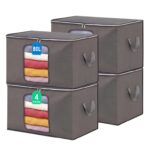 4 Pcs 80LClothes Storage Bags,Large Storage Box with Lid, Grey Fabirc Foldable Storage Box – Sold by ukxiuying / FBA