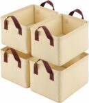 4 Pcs Wardrobe Storage Boxes, Small Storage Baskets Closet Organizers Beige