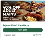 40% off Harvester this week