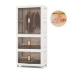 421L Portable Plastic Wardrobe – White Brown