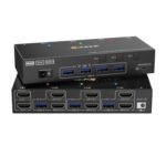 4K60Hz HDMI KVM Switch for 3 PCs, 2 Monitors