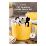 4PCS Cat Hanging Coffee Spoons 304 Stainless Steel