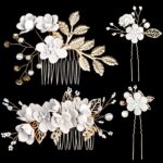 4pcs Bridesmaid Hair Accessories, Wedding Hair Side Combs Bridal Hair Pieces Flower Hair Pins For Women Wedding Hair Accessories For Women Girls, Wedding, Ball