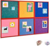 6 Pack Felt Pin Board Tiles 30x30cm Self-Adhesive Home Office Dorm