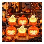 6 Pack Halloween LED Flameless Candles with Ghost Pumpkin Skull