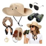 6-Piece Safari Costume Set for Women, Zoo Keeper Outfit