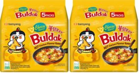 £6.80 S&S Samyang Buldak Cheese Hot Chicken Spicy Korean Instant Noodles, 5x140g (Pack of 2)