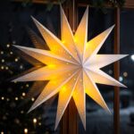 60cm Light Up Paper Star Lantern with Timer 30-LED,Christmas Star