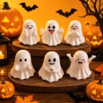 6PCS Halloween Ghost Decorations, Spooky Funny Table Resin Ornament