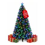 6ft Fibre Optic Christmas Tree with Colour-Changing Pre-Lit LED Lights