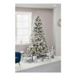 7ft Flocked Snow Effect Spruce Fir Tree Artificial Christmas Tree Xmas