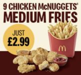 9 Chicken McNuggets and Medium Fries – Selected Apps