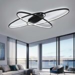 90cm Oval Design LED Dining Room Semi Flush Light 76w