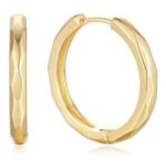 9CT Gold Huggie Hoop Earrings, 25mm