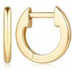 9ct Gold Huggie Earrings for Women, 14mm
