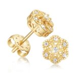 9ct Gold Stud Earrings, Flower-Shaped, Hypoallergenic