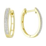 9ct Yellow Gold 0.20ct Diamond Hoop Earrings
