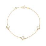 9ct Yellow Gold Mother of Pearl Petal Bracelet