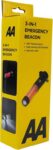 AA 3-In-1 Emergency Beacon, with Seatbelt Cutter and Glass Hammer