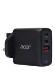 ACER GaN USB-C USB-A 3-Port 67W PD Charger, Black