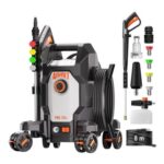 AIVOLT 2000W Pressure Washer, 180 Bar, 420 L/H, 4 Wheels