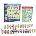 ALPHABLOCKS Character Play Set – Kids Alphabet Plastic Figures Blocks Toy with voucher