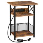 AMHANCIBLE Record Player Stand with Charging Station, Vinyl Record Storage – Sold by AmhancibleEurope / FBA