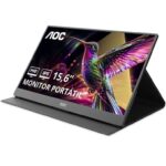 AOC 16T20E2 16 inch FHD Monitor 60Hz, IPS Panel, 5ms GtG, Speakers, (1920×1080 HDMI 1x Mini HDMI USB Hub) Black