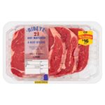 ASDA Ribeye 21 Day Matured 4 Beef Steaks 800g