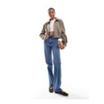 ASOS DESIGN Tall Comfort Stretch Straight Leg Jeans in Authentic mid Blue