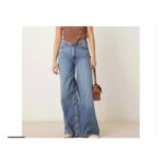 ASOS DESIGN Wide Leg Jean in Midwash Blue – MBLUE