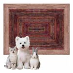 Absorbent Pet Food Mat for Food/Water Bowls, Quick-Dry, Boho-Brown 15×23