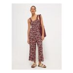 Abstract Tie Dye Shirred Jumpsuit