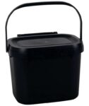 Addis Everyday Kitchen Food Waste Compost Caddy Bin, 4.5 Litre, Black