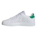 Adidas Advantage Base 2.0 Junior Shoes, Cloud White/Green, UK 5