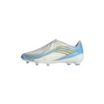 Adidas F50 Messi Laceless Kids Football Boots, Ivory/Blue, UK5