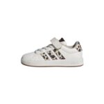 Adidas Grand Court 3.0 Kids Shoes, White/Crystal Linen/Aurora Coffee, 12.5
