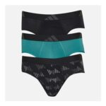 Adidas Mens Three Pack Briefs Black/Green