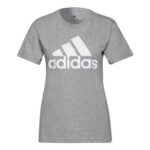 Adidas Womens Essentials Logo Tee, Grey Heather/White, XS