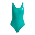 Adidas Womens V-Back Swimsuit, Green, Size 34