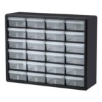 Akro-Mils 10124 Plastic Parts Storage Cabinet, Black, 1-Pack, 20x6x16 In
