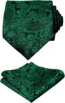 Alizeal Handmade Paisley Floral Tie with Pocket Square Set