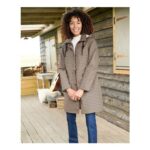 All Weather Fleece-Lined Printed Waterproof Coat – Pecan – Size 22 Only