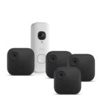 All-new Blink Outdoor 4 Cameras with free Blink Video Doorbell 2K (White), Sync Module Core included