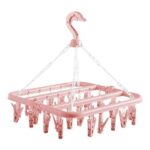 Alladaga Foldable Drying Hanger with 32 Clips – Light Pink