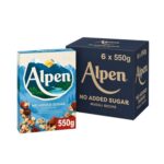 Alpen No Added Sugar Muesli Wholegrain Breakfast Cereal 6 X 550g